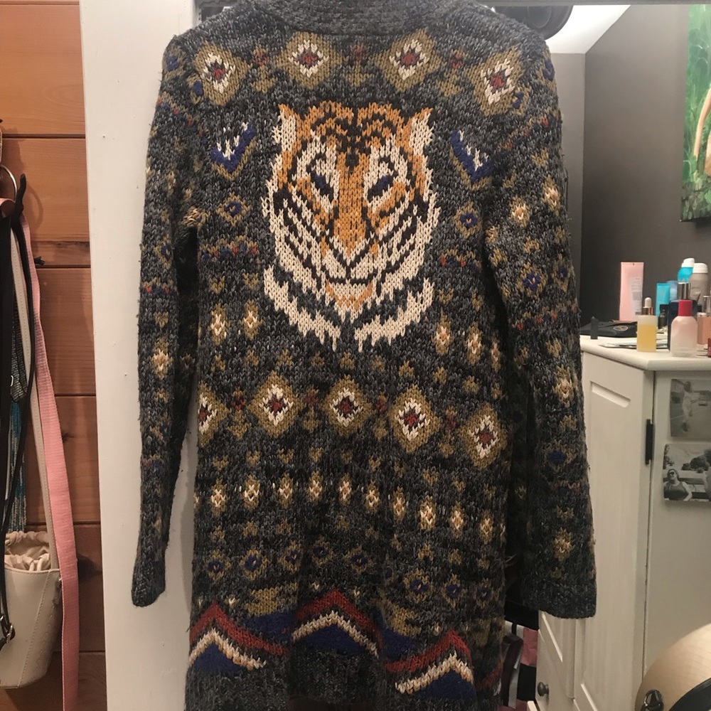 Free People Tiger Mascot Cardigan Offers Welcome!